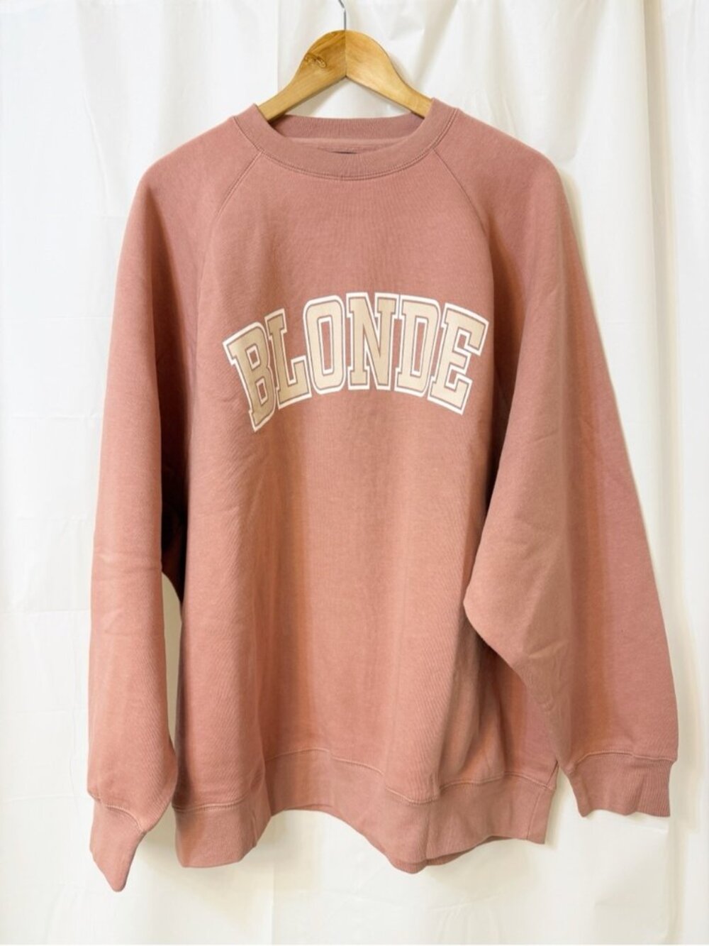 Brunette The Label BLONDE Mauve Pink Not Your Boyfriend Crew Sweatshirt M/L